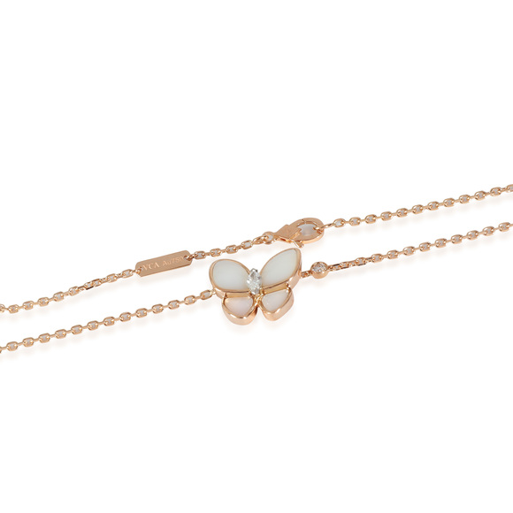 Van Cleef & Arpels Two Butterfly Mother Of Pearl Pendant in 18K Rose Gold - Picture 3 of 4